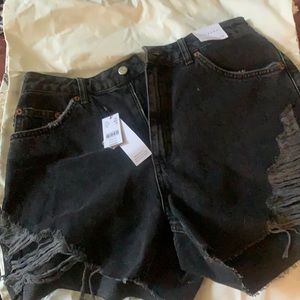 Topshop high waist jean shorts